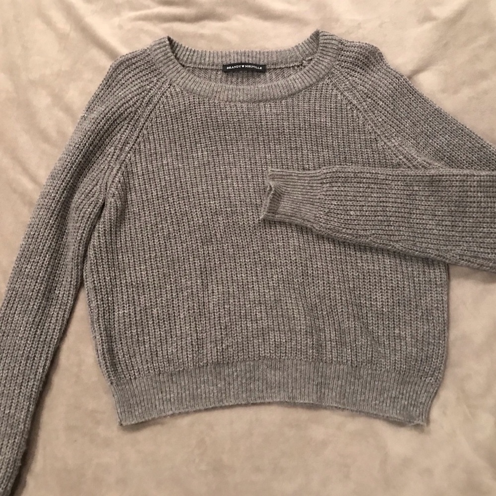 Cropped Gray Brandy Melville Sweater
